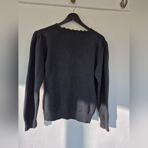 100% Cotton Adorable Cottagecore Vintage Cardigan Embroidered Flowers Medium - Picture 6 of 8